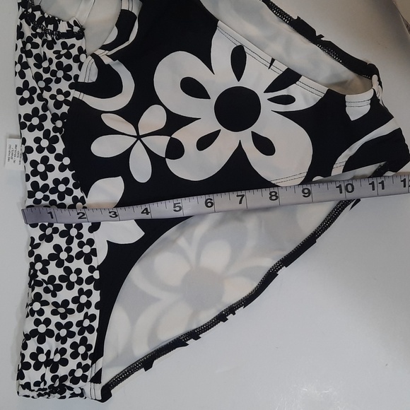NWT LA BLANCA BLACK/WHITE FLORAL SWIM BOTTOMS SZ 16 - Picture 12 of 12